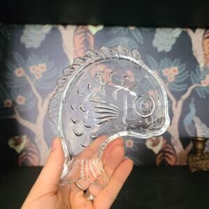 STUDIO NOVA Glass Leaping FISH Shaped Candy Nut Trinket Dish Bowl Fishing Japan